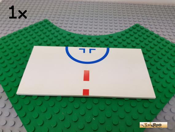 LEGO® 1Stk Fliese / Platte 8x16 weiß bedruckt 48288pb03